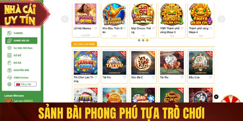 8xbet - Điểm Đến Cá Cược Trực Tuyến Với Hiệu Suất Ấn Tượng Sảnh bài phong phú tựa trò chơi